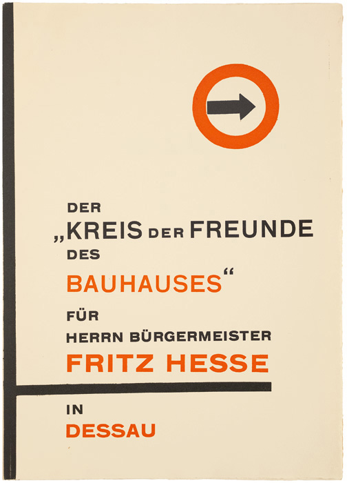 Das Kuratorium des „Kreis der Freunde des Bauhauses“ für Herrn Bürgermeister Fritz Hesse in Dessau.