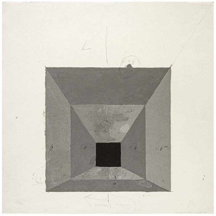 Josef Albers: Studie für „Mitered Squares“.